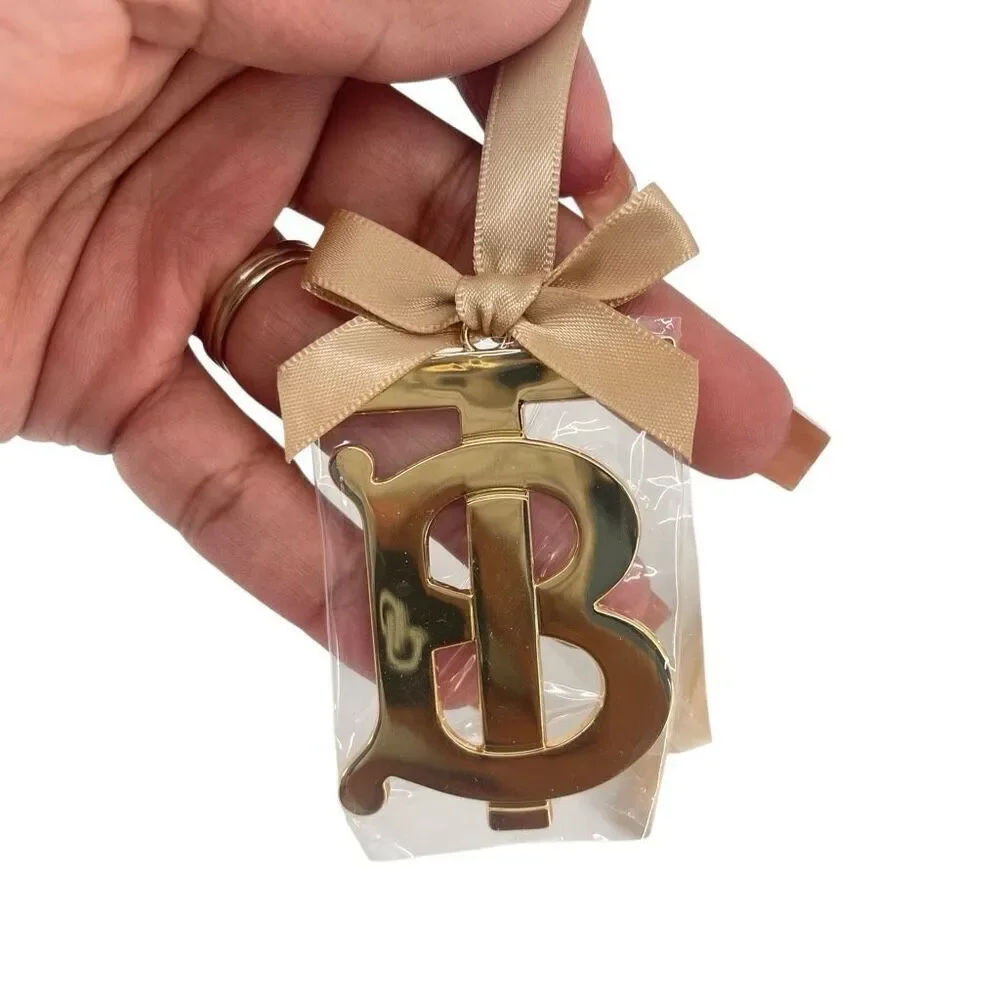 Burberry Gold TB Monogram Christmas Ornaments Set of 2 | NIB | Authentic
